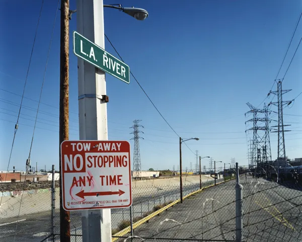 color photograph of the Los Angeles River from Main Street, Los Angeles.
