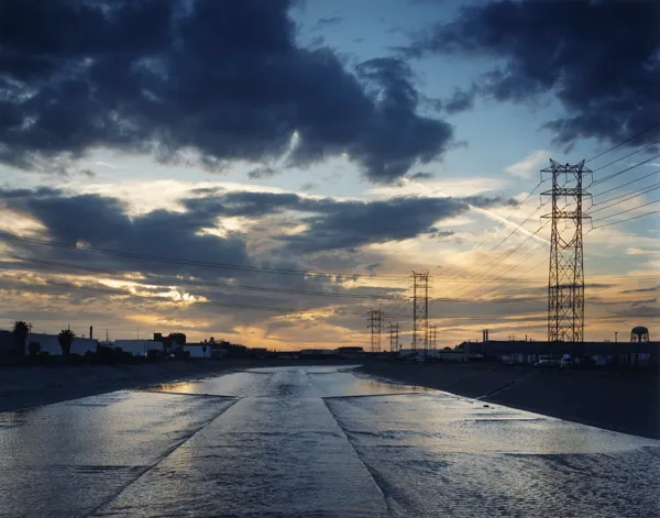 color photograph of the Los Angeles River from Downey Road, Vernon.