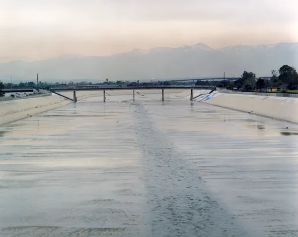 color photograph of the Los Angeles River from Alondra Boulevard, Compton.