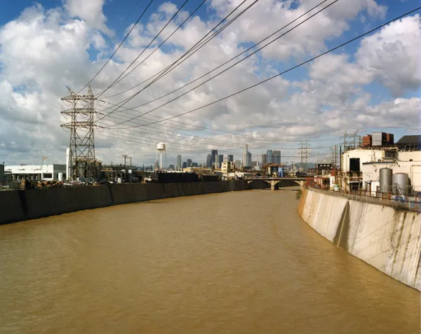 color photograph of the Los Angeles River from Soto Street, Vernon.