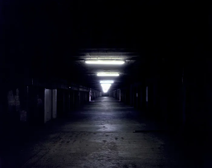 abstract color photograph titled Corridor, 36 x 45 inches.