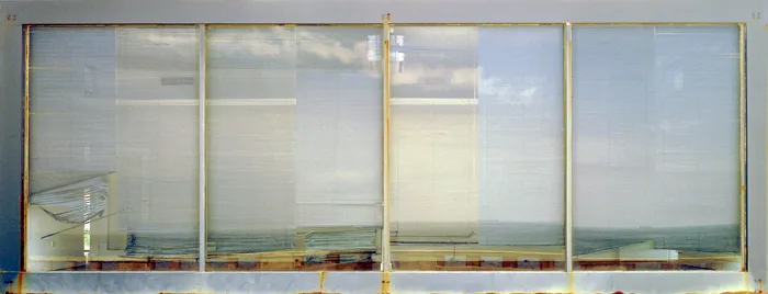 abstract color photograph titled Flux, 31 x 79 inches.