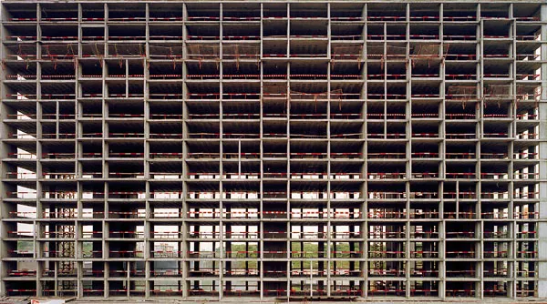 abstract color photograph titled Grid, 33 x 60 inches.