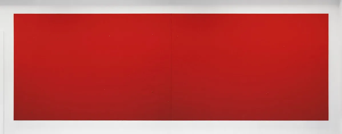abstract color photograph titled Memo, 47.2 x 118.1 inches.
