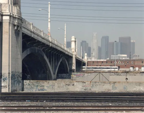 color photograph of View East from the 100 Block of Myers Street, Los Angeles.